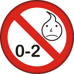 Verbotsschild,  verschluckbare Kleinteile