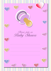 Baby shower card - girl