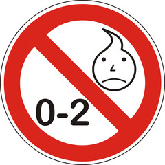 Verbotsschild,  verschluckbare Kleinteile