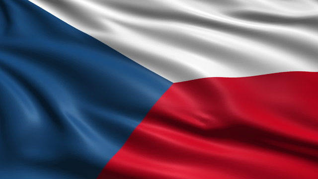 flag of the Czech Republic with fabric structure; looping