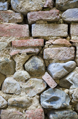 Detail of an old stone wall