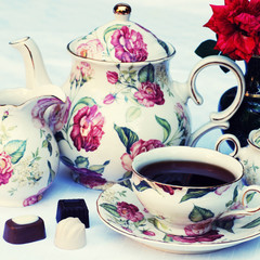 english tea set, square image - 70370481