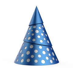 Blue stylized Christmas tree with silver decoration