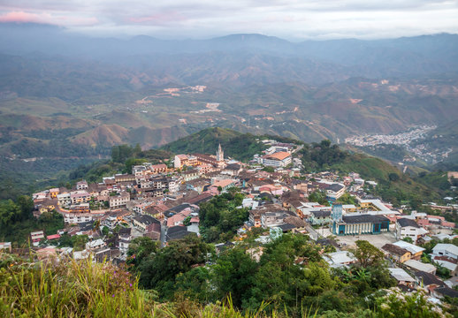 High view of the small town of Zaruma