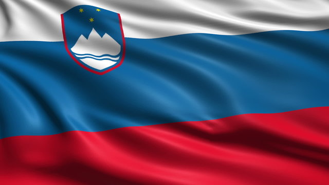 flag of Slovenia with fabric structure; looping