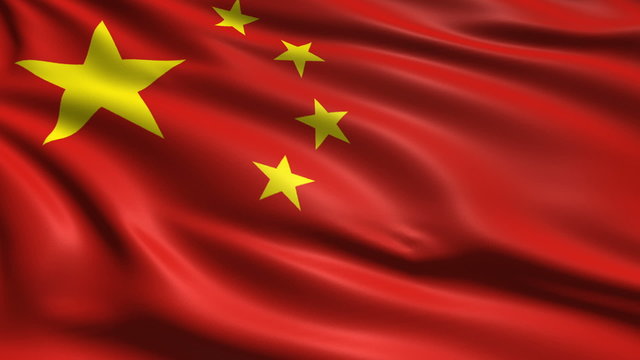 flag of China with fabric structure; looping