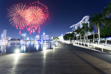 firework and night view of prosperous city © zhu difeng