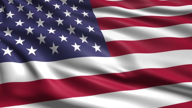 flag of USA with fabric structure; looping