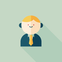 businessman flat icon with long shadow,eps10