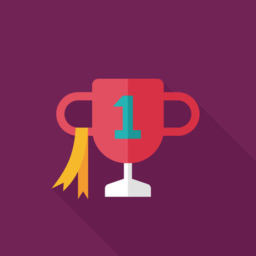 Trophy Cup flat icon with long shadow,eps10