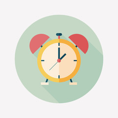 alarm clock flat icon with long shadow,eps10