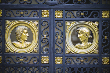 gold door, tipical architecture of the Spanish city of Valencia