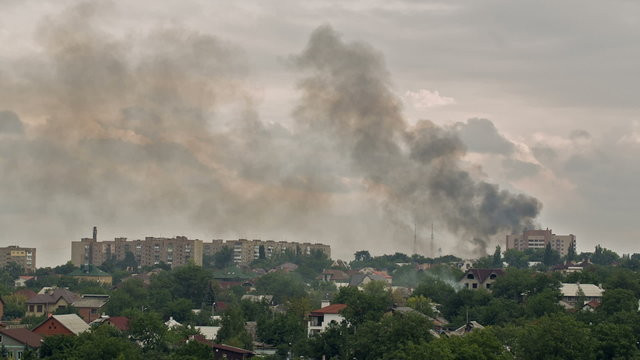 After the Artillery Strike in Donetsk