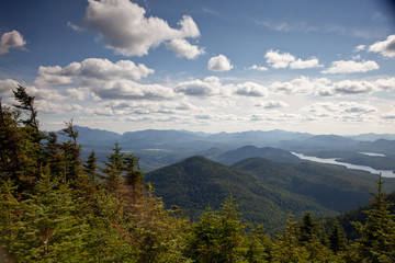 Fototapeta na wymiar Adirondack mountains forests and lakes landscape