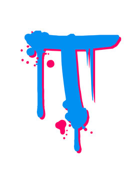 T Graffiti Tropfen Farbklex Spray