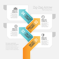 Zig-Zag Arrow Infographic