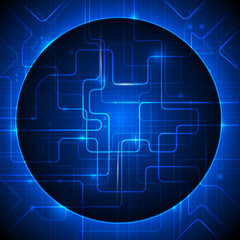 Abstract hi-tech blue background. Vector illustration.