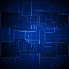 Abstract hi-tech blue background. Vector illustration.