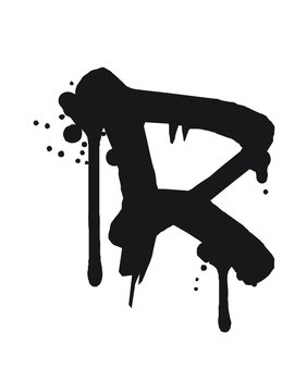 R Graffiti Tropfen Farbklex Spray