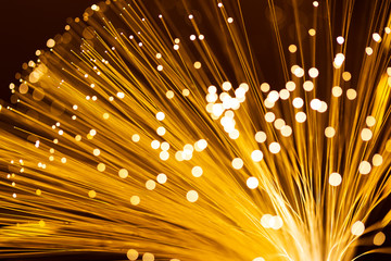 Yellow fiber optics cable