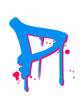 P Graffiti Tropfen Farbklex Spray