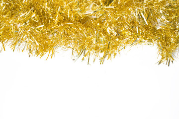 Festive background with gold garland to insert text.