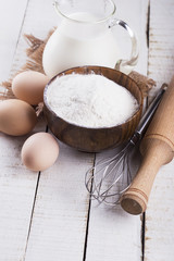 Ingredients for pancakes.