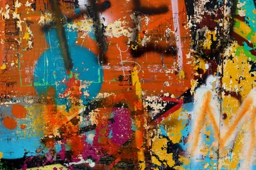 Zelfklevend Fotobehang Graffiti op een muur - detail van een graffiti geschilderd op een muur © Faust