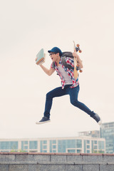 Jumping in excitement
