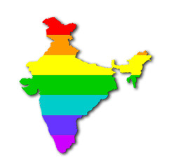 Obraz premium India - Rainbow flag pattern