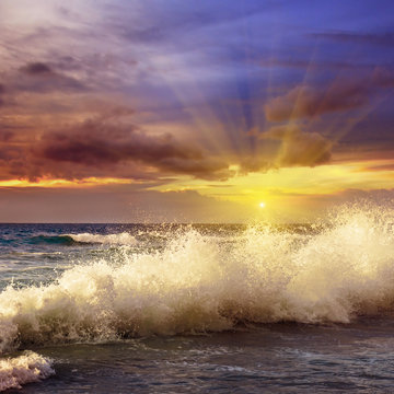 Fototapeta Fantastic sunset on the ocean
