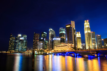 Plakat Singapore Cityscape at night