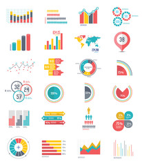 Obraz premium 24 icons Infographics Data analysis on white background,vector