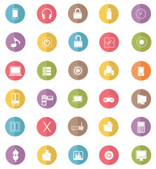 Media icon set,color vector