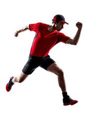 runner jogger running jogging jumping silhouette