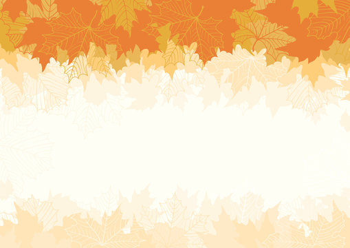 Vector background with Autumn maple leaves at retro style