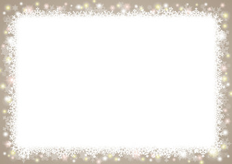 Fototapeta premium Weihnachtlicher Schneeflocken-Hintergrund im Querformat, beige