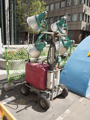 工事現場の投光機