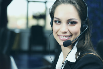 Call center operator at work