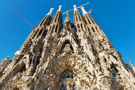 The Basilica of La Sagrada Familia. Barcelona.