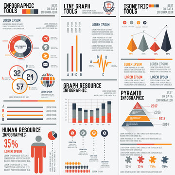 Big 3 column infographic elements vector set for your projects