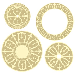 Collection of four Russian circular ornaments