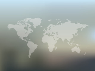 Fototapeta na wymiar Map of the world on blur background,clean vector