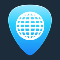 Guitar pick with a world map