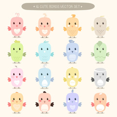 Cute birds icons