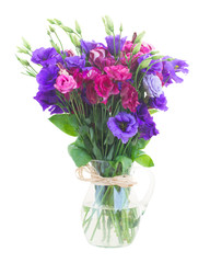 bouquet  of  violet and mauve eustoma flowers