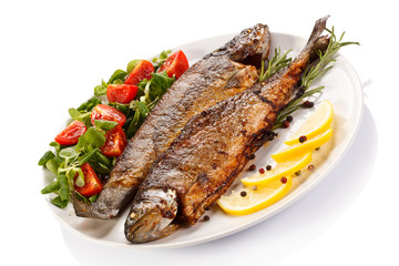 Fish dish - fried fish fillet with vegetables