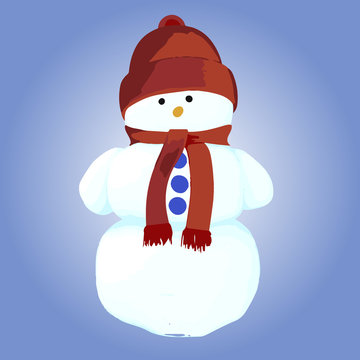 Snowman. Vector illustration.