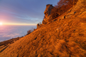 Evening in mountains.