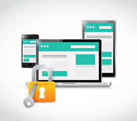 electronics under protection. illustration design